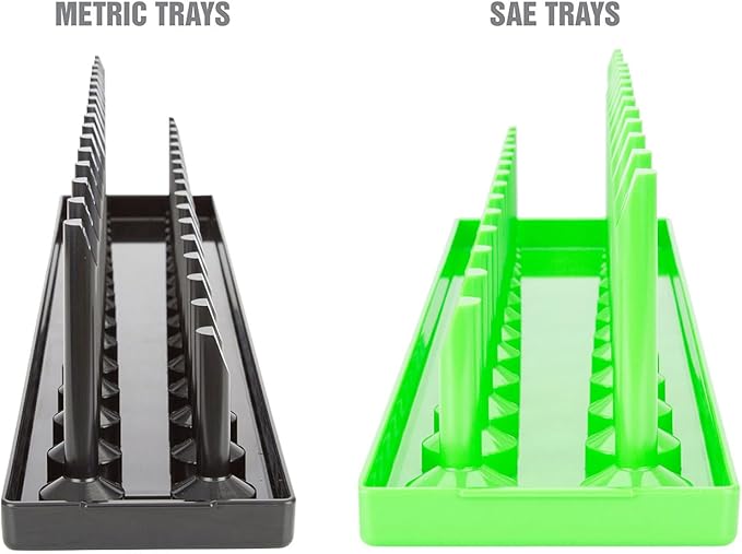 OEMTOOLS 22233 Tool Storage Organizer for SAE and Metric Socket, 6PC Socket Organizers for 1/4", 3/8", and 1/2" Drive Sockets, Optimize Toolbox Organization