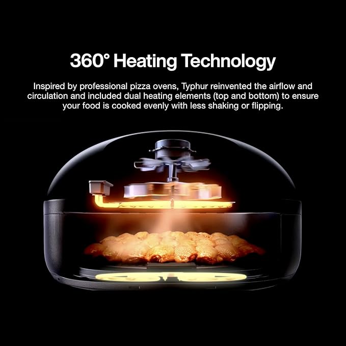 Typhur Dome 2 Air Fryer, Extra Large Airfryer with Superior Airflow, Self-cleaning Smart Digital Fryer with PFAS free Basket for Quick Easy Meals, Fits a 12" Pizza or 4-Slice Toast