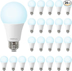 LED Light Bulbs, 100 Watt Equivalent LED Bulbs A19, 5000K Daylight, E26 Standard Base, 1500 Lumens, Non-Dimmable, 13W Bright White E26 Bulbs for Bedroom Home Office, 24 Pack