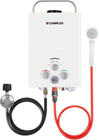 Portable Camplux Propane 1.58 GPM Tankless Gas, On Demand Water Heater, White