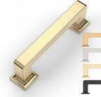 10 Pack 3 Inch Cabinet Handles - Brushed Brass Kitchen Cabinet Hardware - Gold Pulls