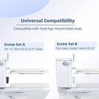 2 Set Toilet Seat Screws, Stainless Steel Toilet Seat Bolts with Expanding Rubber & Plastic Nuts - Universal Toilet Hardware Replacement Kit for Most Top-Mount Toilet Seats' Top-Mount Hinges