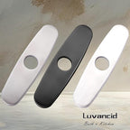 10 Inch Sink Faucet Hole Cover Deck Plate, 304 Stainless Steel Escutcheon Plate for 1 or 3 Hole Kitchen or Bathroom Sink Faucet, Matte Black Finish for Pull Down/Pull Out and Mixer Tap