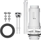 R&T 3-Inch Toilet Flush Valve Replacement Kit with Push Button, Tank to Bowl Gasket with SUS304 Bolts, Toilet Repair Kit Inside Tank for 2-piece Toilet A2475M