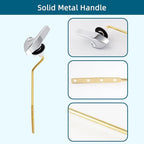 Universal Metal Side Mount Toilet Handle Replacement Kit Compatible with Kohler K-GP30324-CP/Glacier Bay Toilet with 1pc Flapper Chain, Toilet Flusher Lever, Chrome