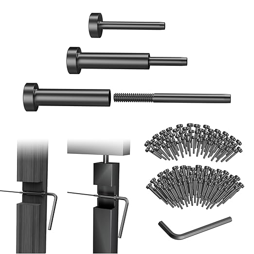 CKE 60 Pairs Black Invisible Cable Railing kit 1/8" Swage Tensioner Hardware and Terminal Hidden T316 Stainless Steel Invisible Receiver and Swage Stud End for 2"x2" 4"x4" Wood/Metal Post Deck Stairs