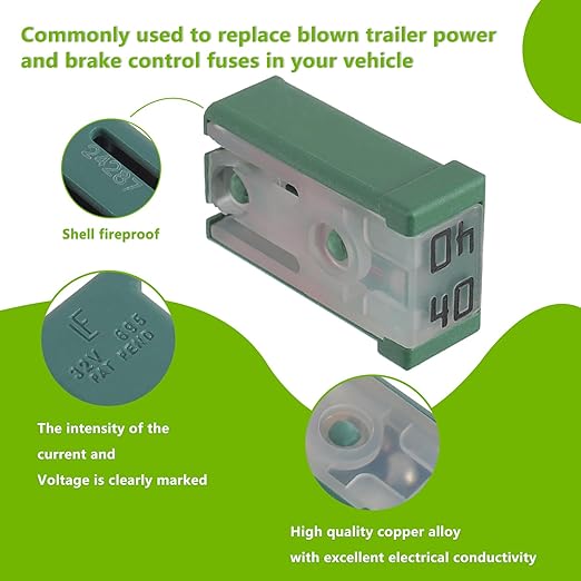 15A 20A 25A 30A 40A 50A 60A 32V Mini Slotted Automotive MCASE Shaped Cartridge Fuse Kit(Pack of 14pcs)