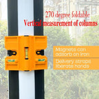 270 ° foldable column level with vertical soft magnet for woodworking, decoration, and steel structure construction. Horizontal ruler with tie straps ﻿ (orange)