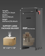 Package Delivery Boxes for Outdoor, Parcel Drop Boxes for Outside with Anti-Theft Design,Parcel Mailbox is Weatherproof, Rustproof,Suitable for Home/Office/Shop Need to be Installed(14.5*17.5*43 in)