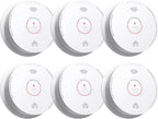 Smoke Detectors 10 Year Sealed Battery Operated,UL217-9th Listed Smoke Alarm with Voice Alert,Photoelectric Sensor Fire Alarms Smoke Detectors with LED Lights for Home, GS886-H04 (6 Pack)