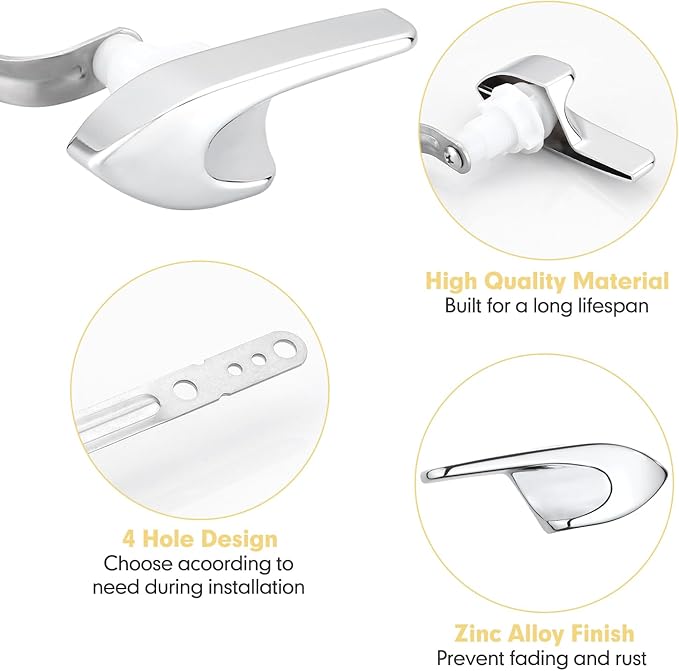 Toilet Trip Levers Toilet Flush Handle Compatible with Kohler 87115-CP,Left Replacement Trip Lever kit for Kohler Toilets,Polished Chrome