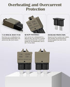 Automotive Resettable Standard 7.5A Fuse ATO Manual Reset Blade Fuses Circuit Breaker for Boat Truck SUV Car Motorcycle DC 32V - ATC 7.5amp Assortment Kit