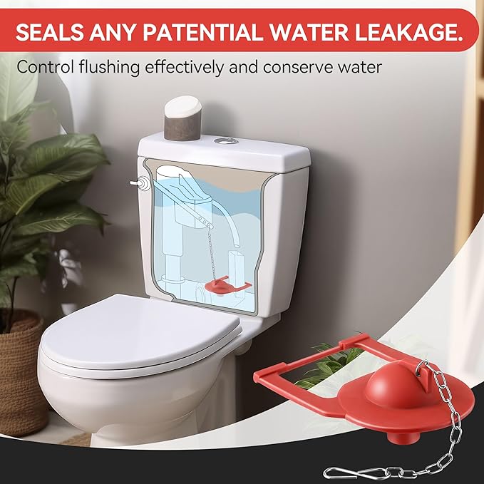 Saillong 4PCs Toilet Flapper Replacement Compatible with Kohler Parts 84995 and 1000490, 2 Inch Rubber Toilet Flapper Replacement with Stainless Chain, Water Conserving