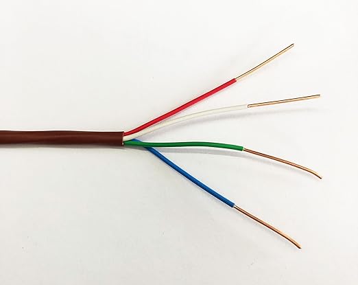 18/4 100ft Thermostat Wire, Solid Copper Wire, 18 Gauge Conductor, ETL Listed CL2 Power Limited Circuit Cable for Indoor/Outdoor Low Voltage Applications Use,Brown (18/4, 100ft)