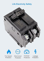 100 amp Breaker 2 Pole Plug-in Mount Type THQL Feeder Molded Case Circuit Breaker 120/240V AC, Compatible with GE Thick Series and Q-Line Series Load Centers
