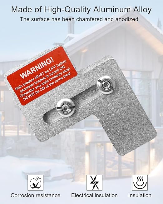 Generator Interlock Kit Fit for Siemens 100 Amp Murray 100 Amp Panel, 1 1/4" Spacing Between Main and Branch Breaker, Main Breaker Interlock Kit