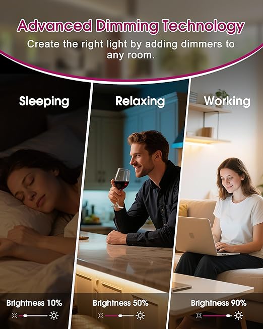 Dimmer Light Switch & 12V 120W Dimmable LED Driver 2 in 1, UL Listed Class 2 Single-Pole or 3-Way Slide Dimmer Switch for Led Lights,120VAC to 12VDC Power Supply for Low Voltage Project, Glossy White