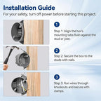 20 Cubic Inch New Work Ceiling Electrical Box, Ceiling Light Box for New Construction, PVC, UL Listed, 96 Pack