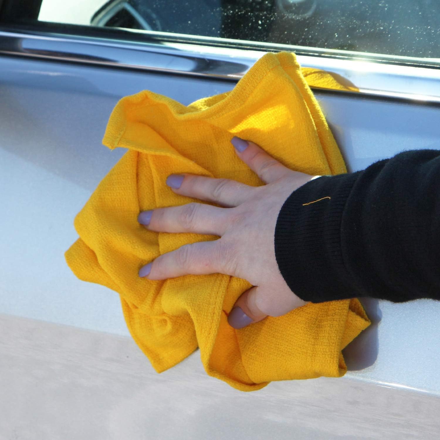 Arkwright Surgical Huck Towels - (Pack of 12) Lint Free & Highly Absorbent Pre-Treated Cotton Cleaning Cloths, Perfect for Medical, Auto Detailing, Window Glass, and Shop, 16 x 26 in, Yellow