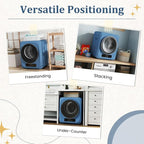 Auertech 1.5 Cu.Ft Portable Clothes Dryer, 850 W Front Load Electric Dryer Machine with Stainless Steel Drum, Simple Control Knob, Compact Tumble Dryer for Laundry Apartment, Dorm, RV, Blue