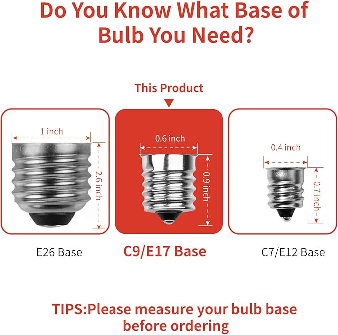 Meconard C9 Led Replacement Christmas Light Bulbs, C9 Shatterproof Led Bulbs for Christmas Indoor Outdoor String Lights, E17 Intermediate Base, Commercial Grade Holiday Bulbs, Red, 50 Pack