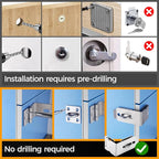 Hasp Latch 3 Pack, 90 Degree Solid 304 Stainless Steel File Cabinet Lock Desk Drawer Lock, Safe Security Padlock Latch Hasp Lock for Personal Privacy