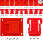 20Pcs Wall Mount Tool Holders and Battery Holder for Milwaukee M18 18V - Heavy Duty Storage Shelf Organizer with Screws, Fits Drill, Saw, Workshop Garage