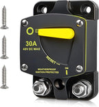 RED WOLF 30A Circuit Breaker DC 12-48V W/Manual Reset Manual Reset for Car Audio RV Marine Boat Truck Trolling Motors Stereo Audio Electronic Battery Solar System