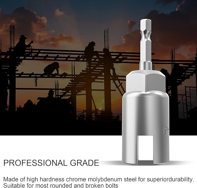 2 Pack 1/4" Hex Shank，Power Wing Nut Driver Set,Slot Wing nuts Drill Bit Socket Wrenches Tools Set, Drills Bits for Panel Nuts screws eye C hook bolt (2 Pack 2 Size （10mm,16mm）)