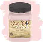 Dixie Belle Paint Company Chalk Finish Furniture Paint - Soft Pink (32oz) - Matte Dainty Pink Chic Chalk Mineral DIY Furniture Paint