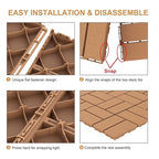 Goovilla Plastic Interlocking Deck Tiles, 27 Pack Outdoor Patio Flooring, 12"x12" Interlocking Decking Tile Outdoor All Weather Use, Waterproof Patio Pavers for Pool Balcony Backyard Porch, Khaki