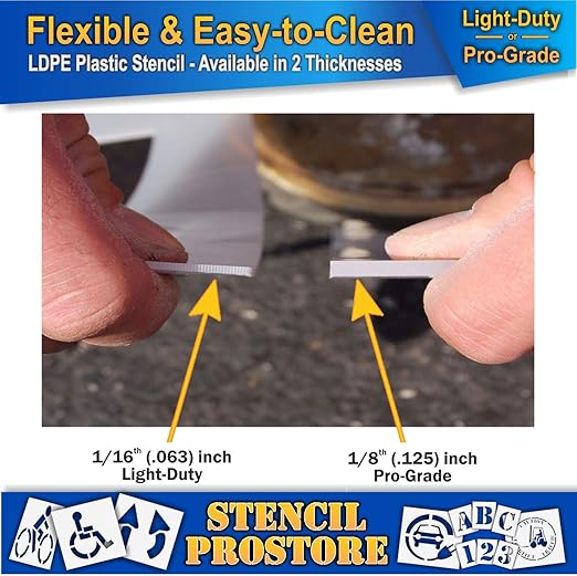 Pavement Stencils - 160 inch - Straight & Turn Combo Arrow KIT for MUTCD, FHWA, Road & HWY DOT - (3 Piece) - 160" x 90" x 1/8" (128 mil) - Pro-Grade