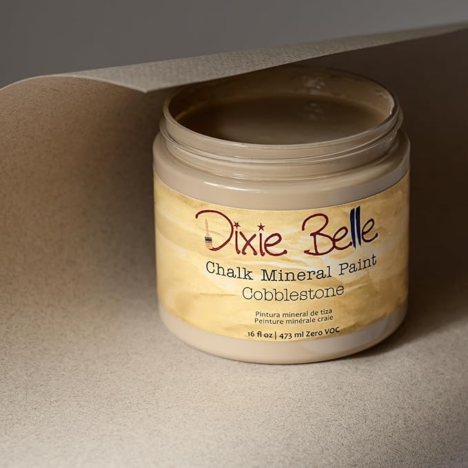 Dixie Belle Paint Company Chalk Finish Furniture Paint - Cobblestone (1 Gallon - 128oz) - Matte Weathered Stone Chic Chalk Mineral DIY Furniture Paint
