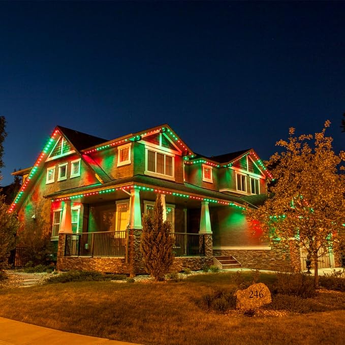 Meconard G40 Colored LED String Light Bulbs, Shatterproof LED 1 Watt Globe Replacement Bulbs, E12/C7 Candelabra Base,Red Light Bulb Green Light Bulb, 25 Pack