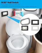 36387 Wall Switch Compatible with Tecma RV Toilet Parts, with 11.8ft Connection Lines and White & Black Frame, Compatible with Small Spaces Such as RVs, Yachts, Campers