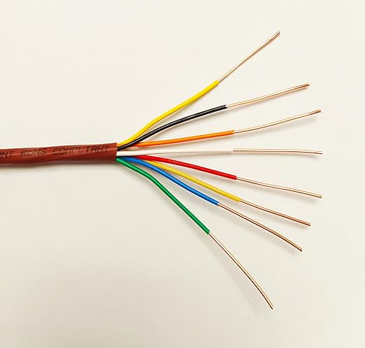 18/8 100ft Thermostat Wire, Solid Copper Wire, 18 Gauge 10 Conductors, ETL Listed CL2 Power Limited Circuit Cable for Indoor/Outdoor Low Voltage Applications Use,Brown