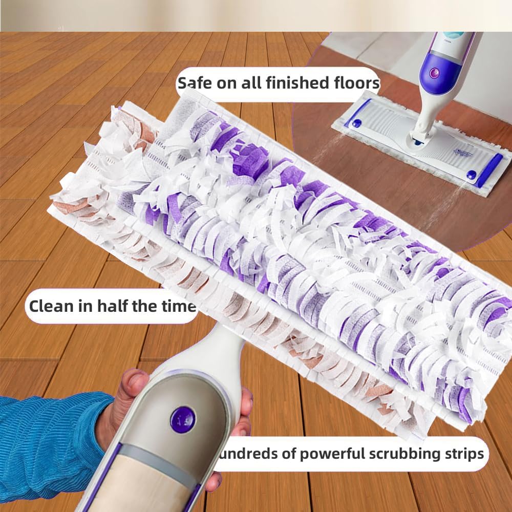 Disposable Mopping Pad Refills for PowerMop Multi-Surface,Wood Mopping Pad Refills for Floor Cleaning, 10 Count (10 Purple+10 Brown)