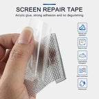 Window Screen Repair Kit 2 in X 16.5FT 3-Layer Strong Adhesive & Waterproof Tape Fiberglass Covering mesh, Repair for Window Screen and Screen Door tears Holes (2 in X 16.5FT)