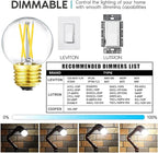 Leools Dimmable E26 LED Bulb 4W Equal E26 40 Watt Light Bulb,E26 Globe Edison Light Bulbs,Daylight 4000K G16.5 Light Bulb led for Pendant,Chandeliers,Vanity,Wall sconces, AC120V,400lm.6Pack