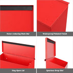 KYODOLED Wall-Mount Mailbox, Large Capacity Mail Box, Galvanized Steel Rust-Proof Metal Post Box, Mailboxes for Outside,15.7"x9.9"x4.9" Red