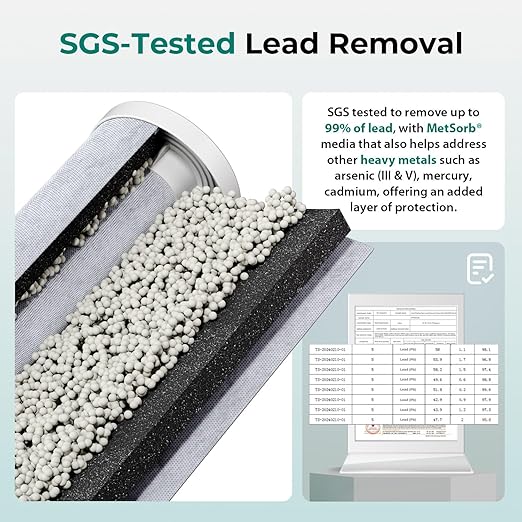 iSpring 3-Stage Whole House Water Filter System, SGS-Tested to Remove Up to 99% Lead, Reduces Chlorine & Sediment, Whole Home Water Filtration System w/ 10” x 4.5” Filters, Model WGB31B-CPB