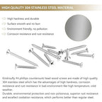 202 Pieces #4 x 1/2" 5/8" 3/4" 1" 1-1/4" Phillips Countersunk Head Self-Tapping Screws, Wood Screws Assortment Kit, 304 Stainless Steel