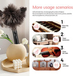 Retractable Feather Duster-Genuine Ostrich Feathers,Anti-Static,Reusable Eco-Friendly Handheld Cleaning for Keyboard,Home,Car,Office(10 to 15 Inches) 3 Pack