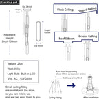 Flashing God H138 Modern Chandelier 6-Rings Large Chandelier for High Ceiling Led Dimmable Ring Pendant Lighting Chrome Contemporary Chandeliers for Villa Foyer Entrance Living Room