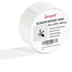 White Window Screen Repair Tape, 2 in X 30 FT (360IN) Kit for Windows or Doors, Strong Adhesive Patch Fiberglass Mesh Repair