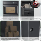 Package Delivery Boxes for Outside, Parcel Drop Boxes with Lock, Custom Address Stickers Package Drop Boxes for Outside is Weatherproof,Package Delivery Box for Porch,No Installation(17.5*18*43.5 in)