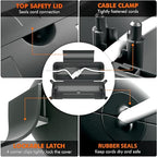 2 Pack of Outdoor IP44 Waterproof Connection Box by Restmo, Weatherproof Electrical Extension Cord Cover, Safety Seal Enclosure to Protect Holiday Lighting Decorations, Power Tools, Fountains, Gray