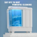 VCJ Portable Washing Machine, Twin Tub Washing Machine Laundry Compact Washer spinner Combo with 28lbs capacity, 18Lbs Washer and 10Lbs Spinner dryer for Apartments RVs and Dorms