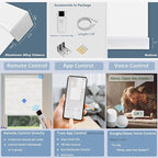 Motorized Blinds with Remote Cordless Automatic Motorized Shades Custom Blinds for Windows Smart Curtains Compatible with Alexa Google Home(Blackout Linen Sandy Beach,W49 x H72in)