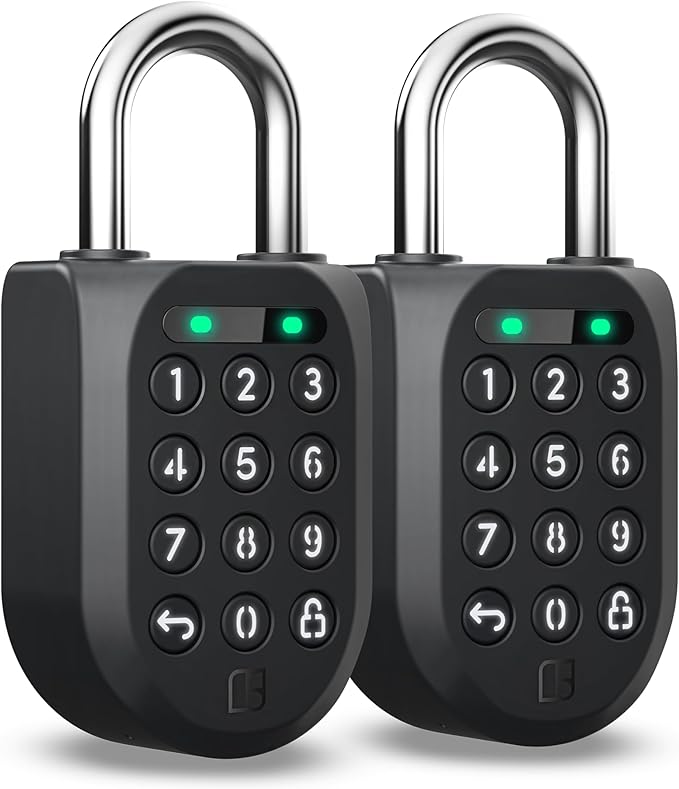 igloohome New Smart Padlock 2 (SP2) 2-Pack, The Toughest Smart Padlock – Generate Access from Anywhere with The Mobile app (iOS/Android) – No WiFi Needed, Waterproof & Rechargeable